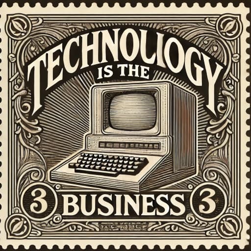 Vintage Postage Stamp about how technology is the business