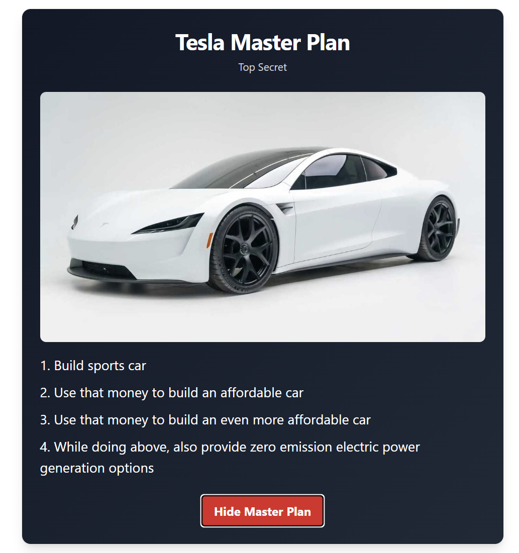 Tesla Secret Plan